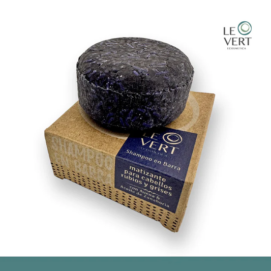 Shampoo solido matizante para cabellos rubios y canosos